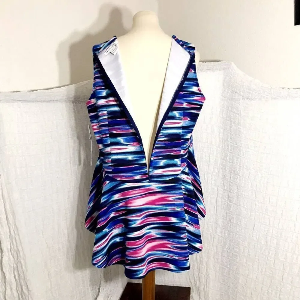 ModaMix NWT Multi-Colored Print Top Size 1X - Picture 6 of 10